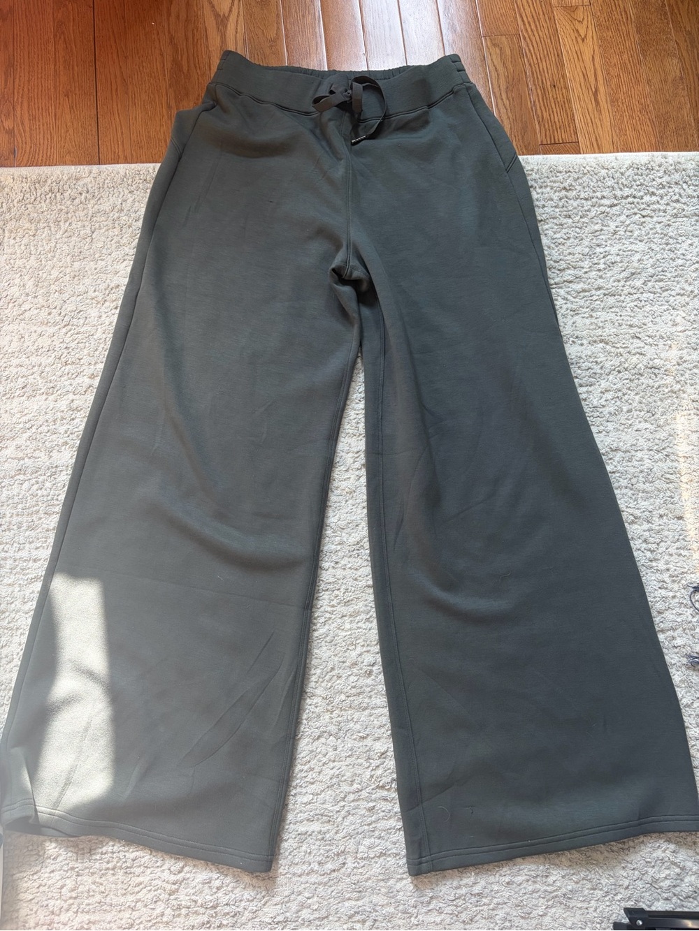 SPANX AirEssentials Wide-Leg Drawstring Pants in Olive